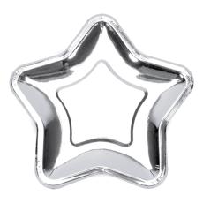 Papperstallrikar Stjärna Silver Metallic 6-pack – Coopers Candy