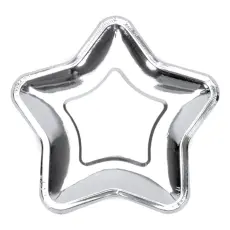 Papperstallrikar Stj&auml;rna Silver Metallic 6-pack &ndash; Coopers Candy