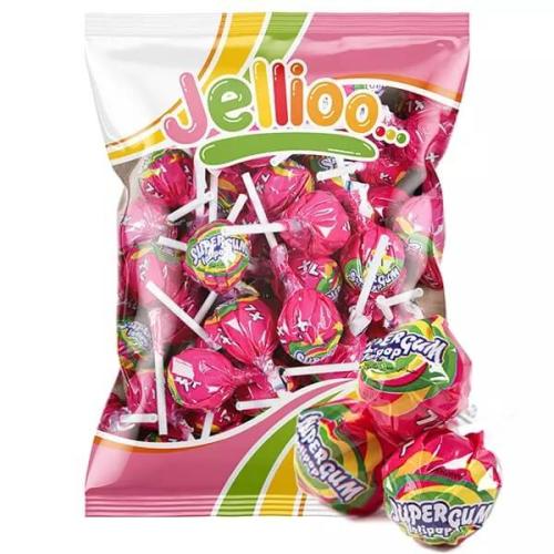 Super Gum Lollipop Gum Strawberry 53st – Coopers Candy