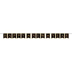 Vimpelgirlang Happy New Year Svart/Guld – Coopers Candy