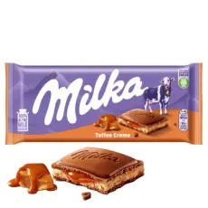 Milka M&aelig;lkechokoladebar Toffee Creme 100g &ndash; Coopers Candy