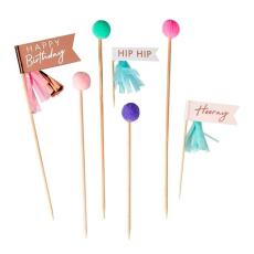 Pom Poms Happy Birthday Tårtdekoration – Coopers Candy