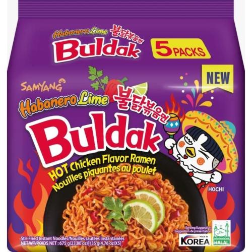 Samyang Buldak Hot Chicken Habanero Lime 135g x 5st – Coopers Candy