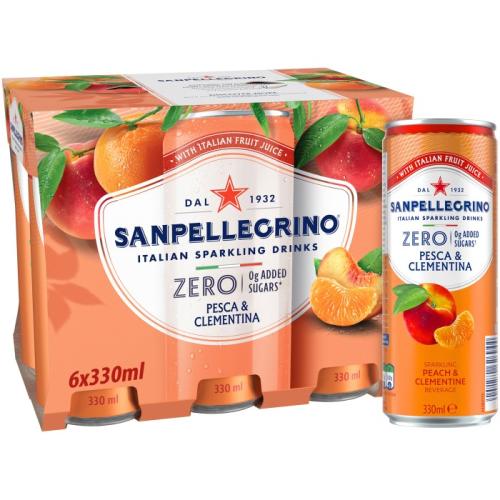 San Pellegrino Peach & Clementine Zero 33cl x 6st – Coopers Candy