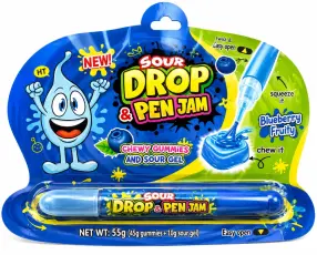Sour Drop & Pen Jam Blueberry 55g &ndash; Coopers Candy