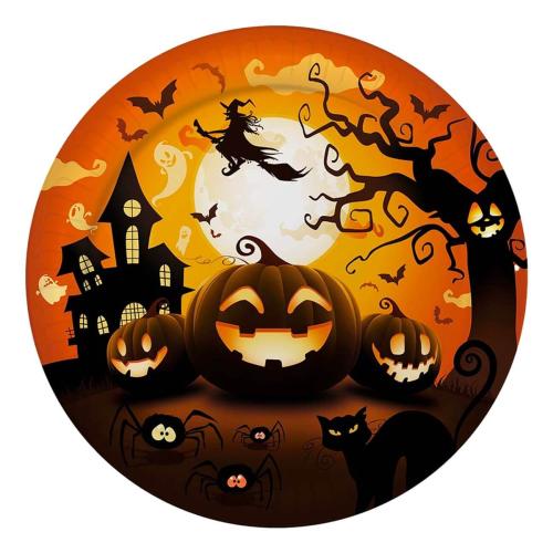Papperstallrikar Halloweenpumpa 6-pack – Coopers Candy