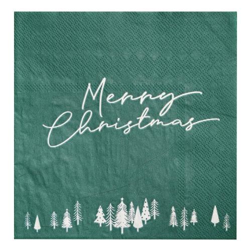 Servetter Merry Christmas Gröna 16-pack – Coopers Candy