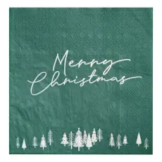 Servetter Merry Christmas Gröna 16-pack – Coopers Candy