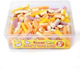 Swizzels Tubs Teeth N Toothbrushes 120 bitar – Coopers Candy