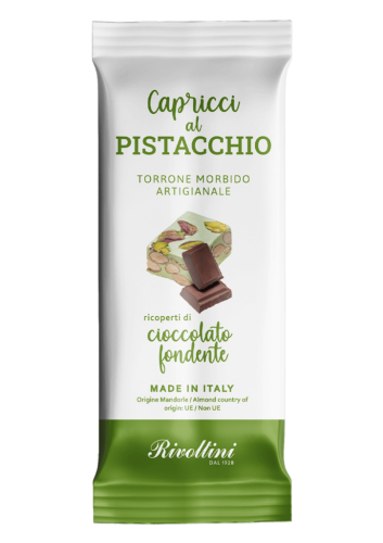 Capricci al Pistacchio - Mjuk Nougat med Pistagenötter & Mörk Choklad 20g – Coopers Candy