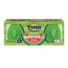 Peeps Marshmallow Chicks Sur Vattenmelon 4-pack 42g &ndash; Coopers Candy