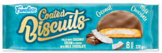 Fundiez Coated Biscuits Coconut 128g – Coopers Candy