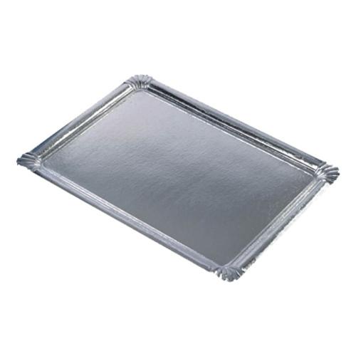 Serveringsfat Papp Rektangulär Silver 10-pack – Coopers Candy