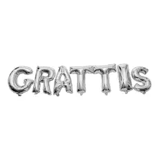 Ballonggirlang Grattis Silver &ndash; Coopers Candy
