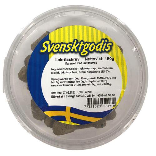 Svenskt Godis Klassiker - Lakritsskruv 150g – Coopers Candy