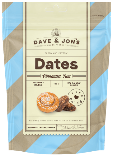 Dave & Jons Dadlar Cinnamon Bun 125g – Coopers Candy