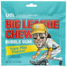 Big League Chew Bubble Gum Triple Play Tropical 60g &ndash; Coopers Candy