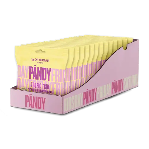 Pändy Candy Tropic Trio 50g x 14st – Coopers Candy
