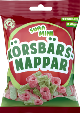 Sura Mini Körsbärsnappar 70g – Coopers Candy
