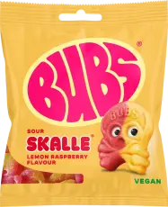BUBS Lemon Raspberry Skalle 155g &ndash; Coopers Candy