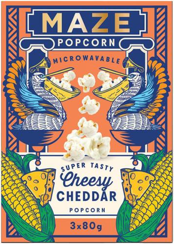 MAZE Popcorn Cheesy Cheddar 3-pack 240g – Coopers Candy