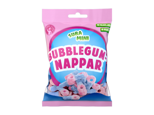 Sura Mini Bubblegumsnappar 70g – Coopers Candy