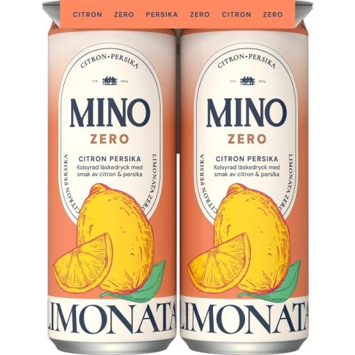 Mino Zero Limonata Citron & Persika 33cl x 4st – Coopers Candy