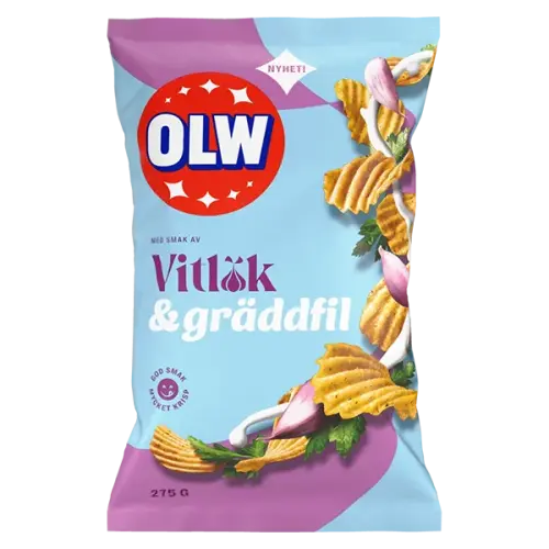 OLW Chips Vitlök & Gräddfil 275g – Coopers Candy