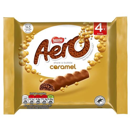 Aero Chocolate Caramel 4-pack 108g – Coopers Candy