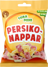Sura Mini Persikonappar 70g – Coopers Candy