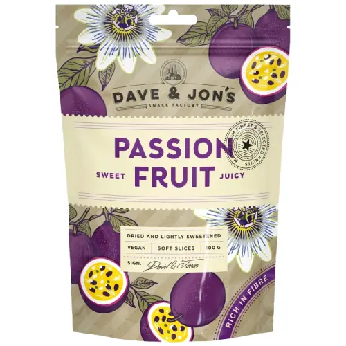 Dave & Jons Torkad Passionsfrukt 100g x 16st – Coopers Candy