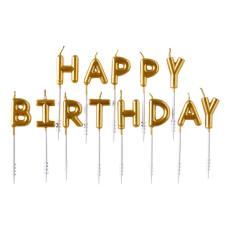 Tårtljus Happy Birthday Guld – Coopers Candy