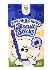Tokimeki Biscuit Stick Popping Candy Blueberry 40g &ndash; Coopers Candy