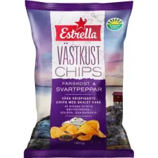 Estrella V&auml;stkustchips F&auml;rskost & Svartpeppar 180g &ndash; Coopers Candy