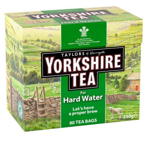 Yorkshire Tea For Hard Water 80 Tea Bags 250g – Coopers Candy