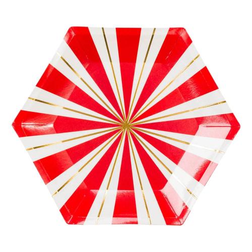Små Pappersassietter Hexagon Jul 8-pack – Coopers Candy