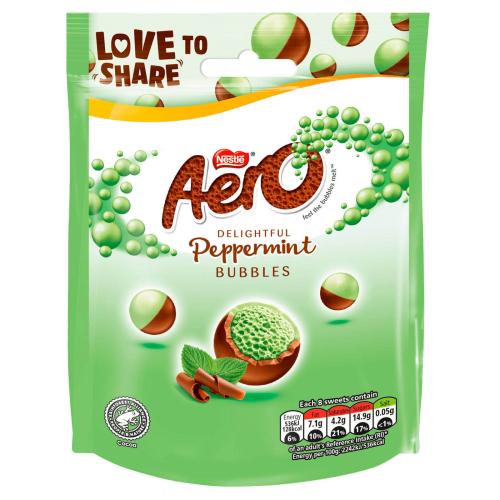 Aero Bubbles Peppermint Chocolate Bag 92g – Coopers Candy