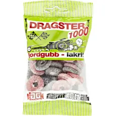 Dragster Jordgubb & Lakrits 65g – Coopers Candy