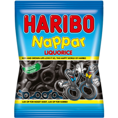 Haribo Nappar Lakrits 80g – Coopers Candy