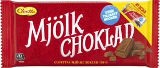 Cloetta Mjölkchoklad utan tillsatt socker 100g – Coopers Candy