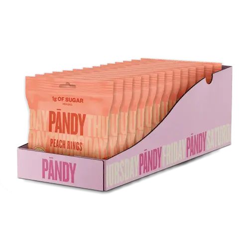 Pändy Candy Peach Rings 50g x 14st – Coopers Candy