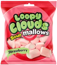 Loopy Clouds MarshMallow Sour Strawberry 100g &ndash; Coopers Candy