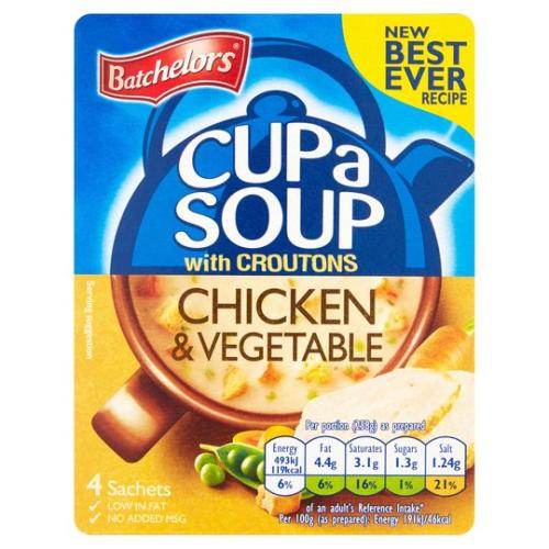 Batchelors Cup A Soup w. Croutons Chicken & Veg 110g – Coopers Candy