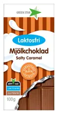 Green Star Mjölkchoklad Laktosfri Salty Caramel 100g(BF:2025-08-04) – Coopers Candy
