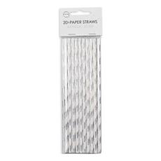 Papperssugrör Silver Metallic 20-pack – Coopers Candy