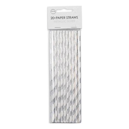 Papperssugrör Silver Metallic 20-pack – Coopers Candy