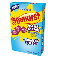 Starburst Zero Sugar Fruit Punch Singles to Go 6-pack – Coopers Candy