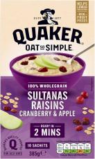 Quaker Oat So Simple Sultana Raisin Cranberry Apple 385g – Coopers Candy