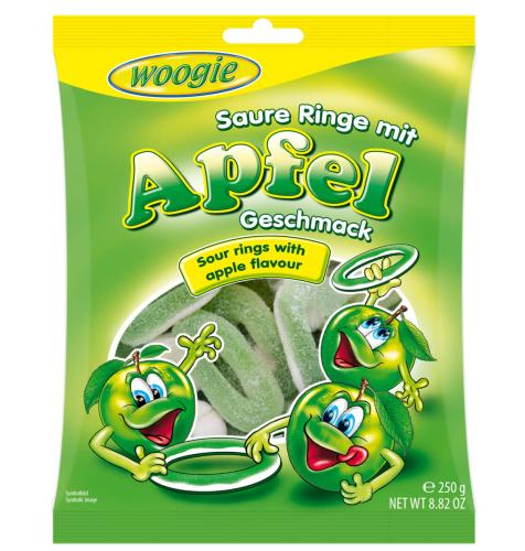 Woogie Sura Äppelringar 250g – Coopers Candy