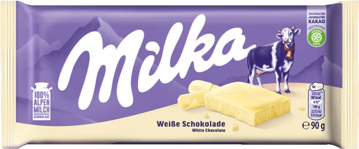 Milka Hvid Chokoladebar 90g